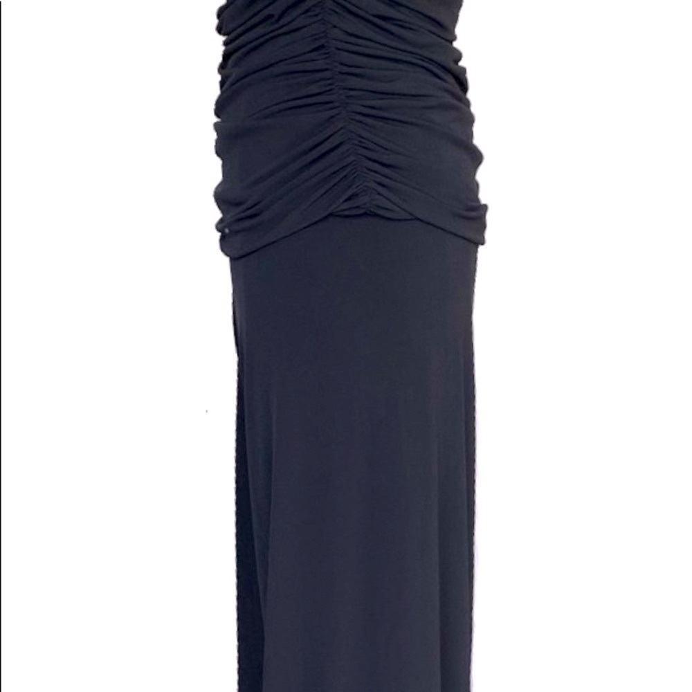 NBW EVO VORRÒ Black strapless ruched top & wide leg jumpsuit size medium - Picture 7 of 10